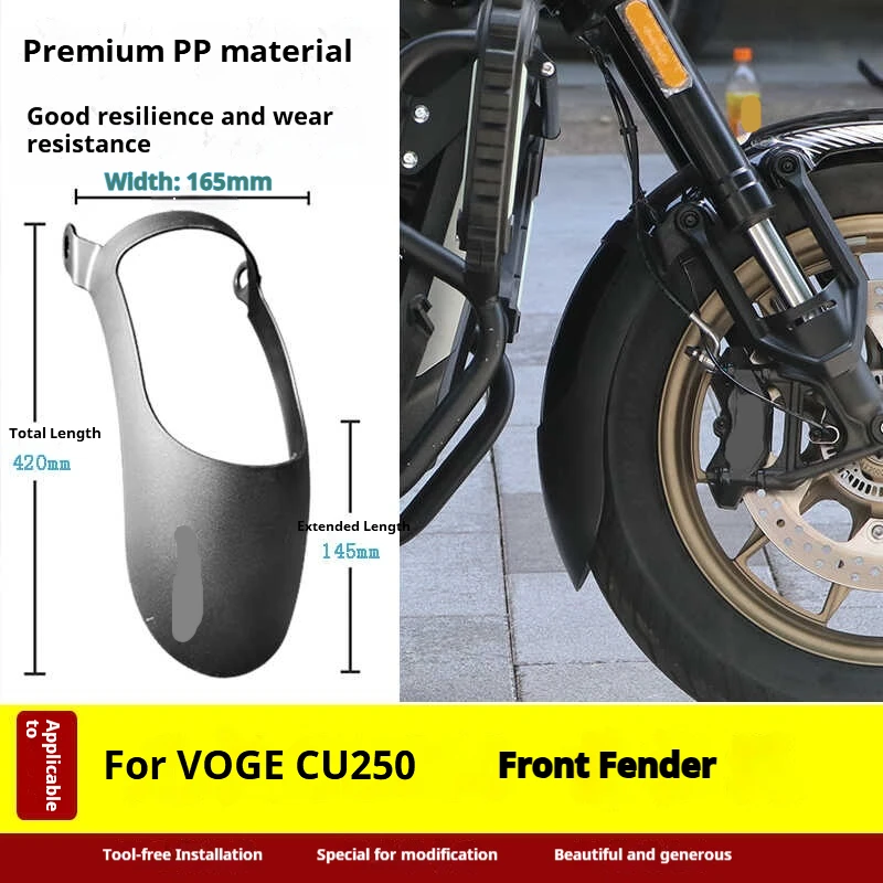 For VOGE CU250 LX250‑22 Motorcycle Extended Front Fender Mudguard Splash Guard Modification Accessories
