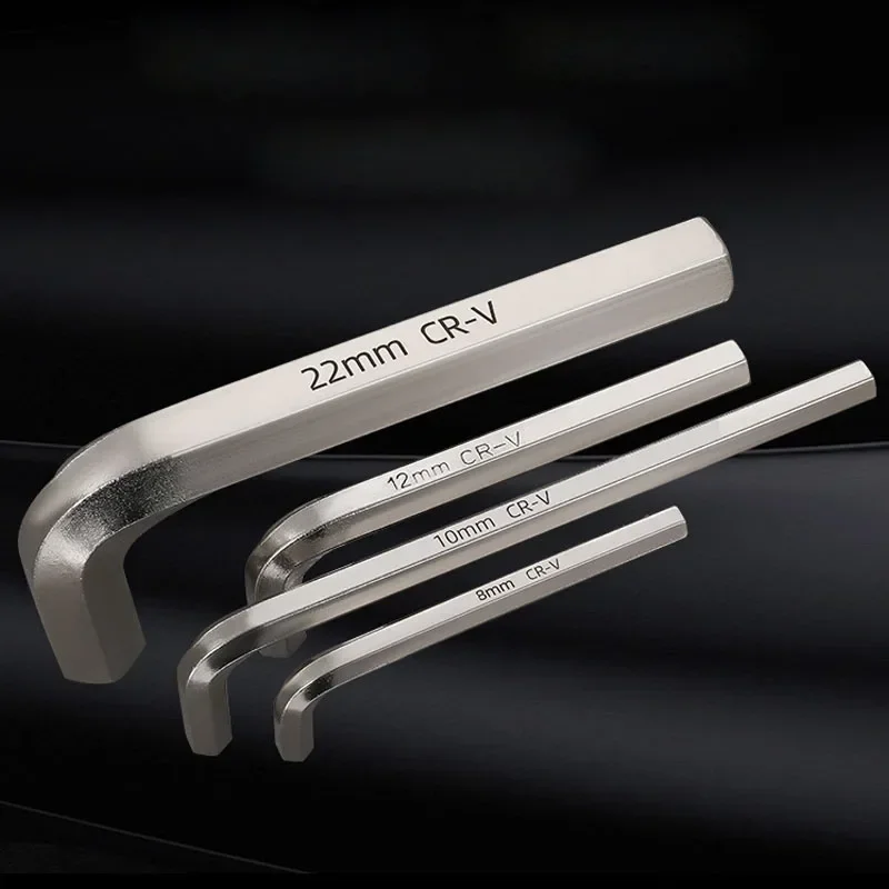 Heavy Nickel Plating Hex Key Wrench 22/19/17/16/14/12mm Hex Allen Key Large Model High Torque Professional Allen Wrench Bit