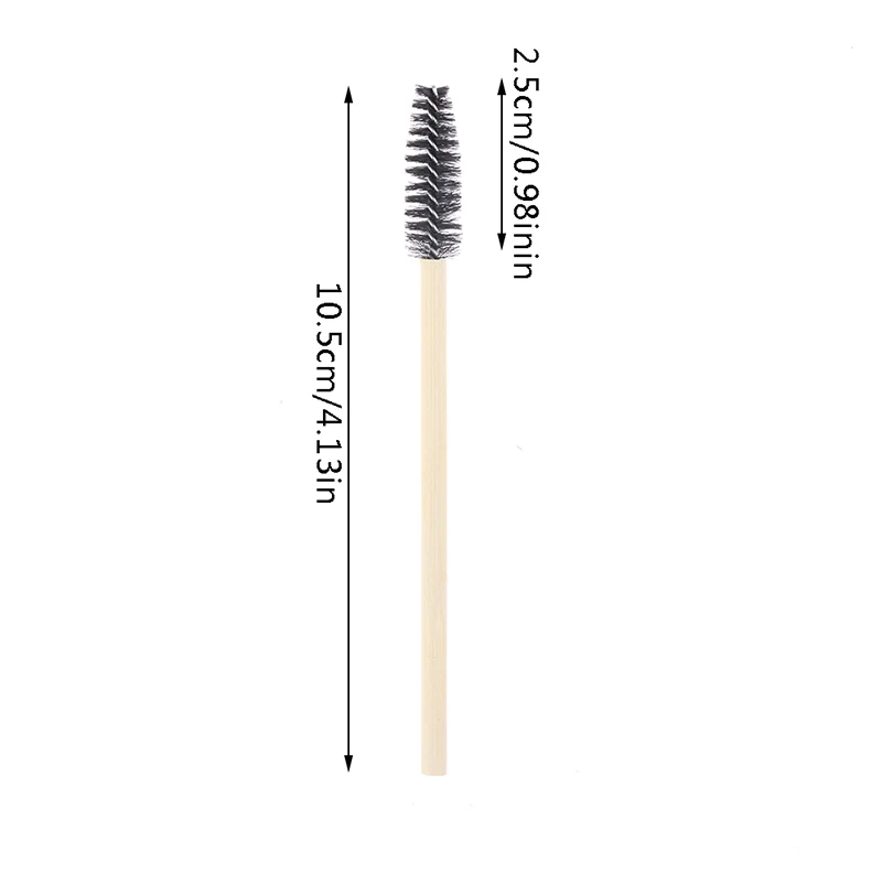 Brosse à cils avec manche en bambou, applicateur de mascara, outil de maquillage, extension de légion, poulet, 50 pièces