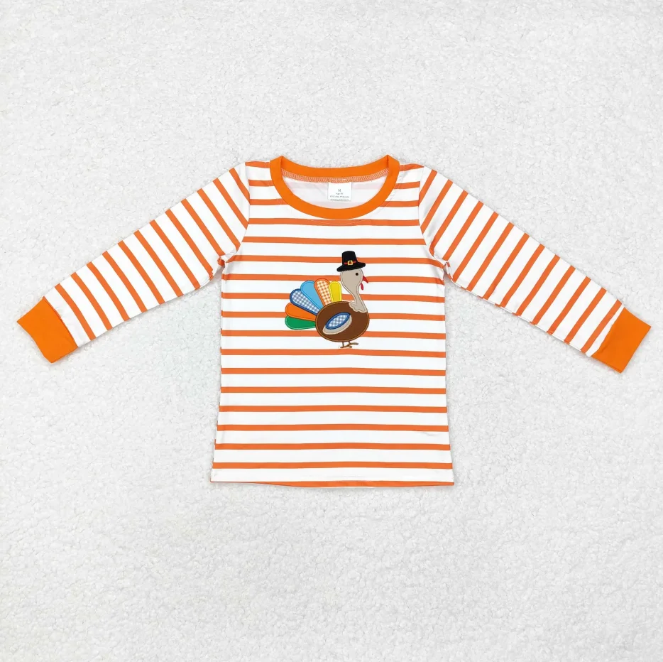 ملابس الخريف بالجملة المطرزة تركيا برتقالية بأكمام طويلة ملابس أطفال بوتيك فتاة #2