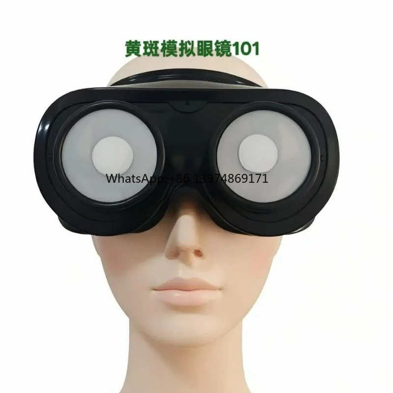 Low Vision Simulator Glasses, Visual Impairment, Experiencing Macular Blue Luminescence Defects and Eye Training Education