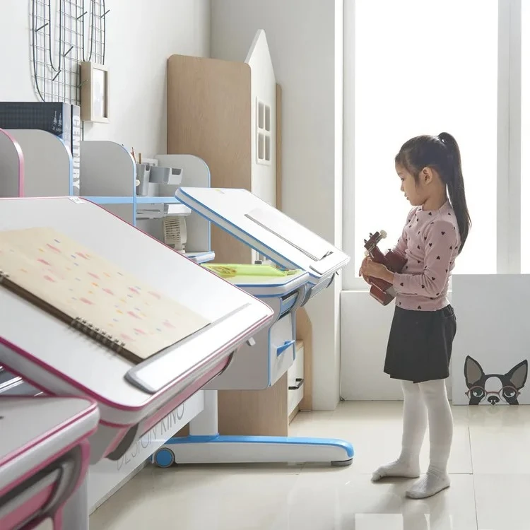 Mesa de estudio ergonómica ajustable en altura para estudiantes y niños, mesa de lectura de madera para el hogar y la escuela