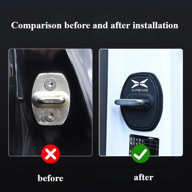 For Xpeng G9 G6 P7 + P5 MONA M03 Door Lock Cover Modified Shock Absorber Door Lock Protective Cover Car Accessories Tools Auto