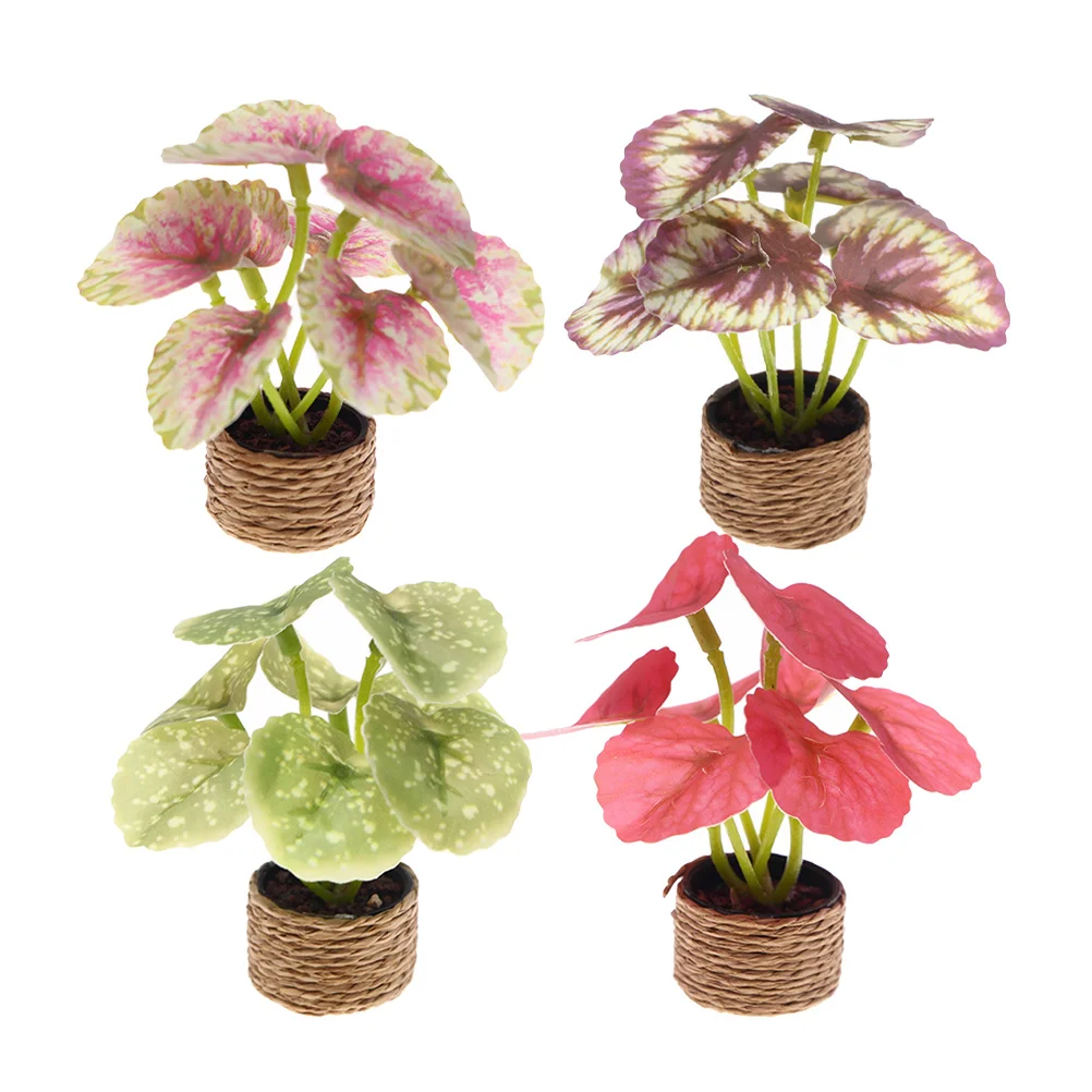 

4Pcs Miniature Artificial Bonsai Potted Plants No Water Needed Tiny Greenery Mini House Ornaments for Dollhouse Decoration