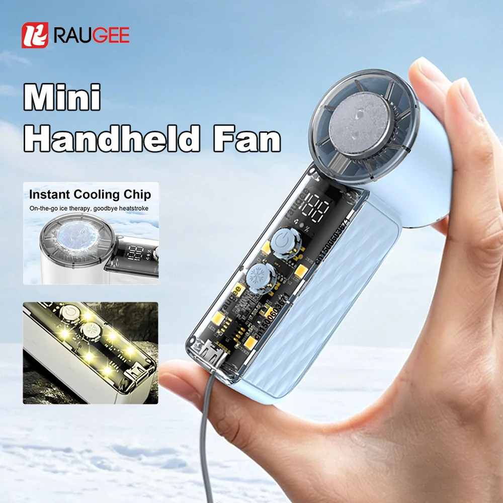 

Mini Portable Handheld Fan 2000mAh Ice Cooling Turbo Fan USB Rechargeable Outdoor Portable Pocket Fan Personal Mini Hand Fan