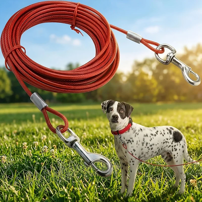Heavy Duty Dog Leash, Rustproof, with Quick Release Swivel Clip and 360 Degrees ° Rotating buckle- suitable for anti-tangle use in yards for dogs