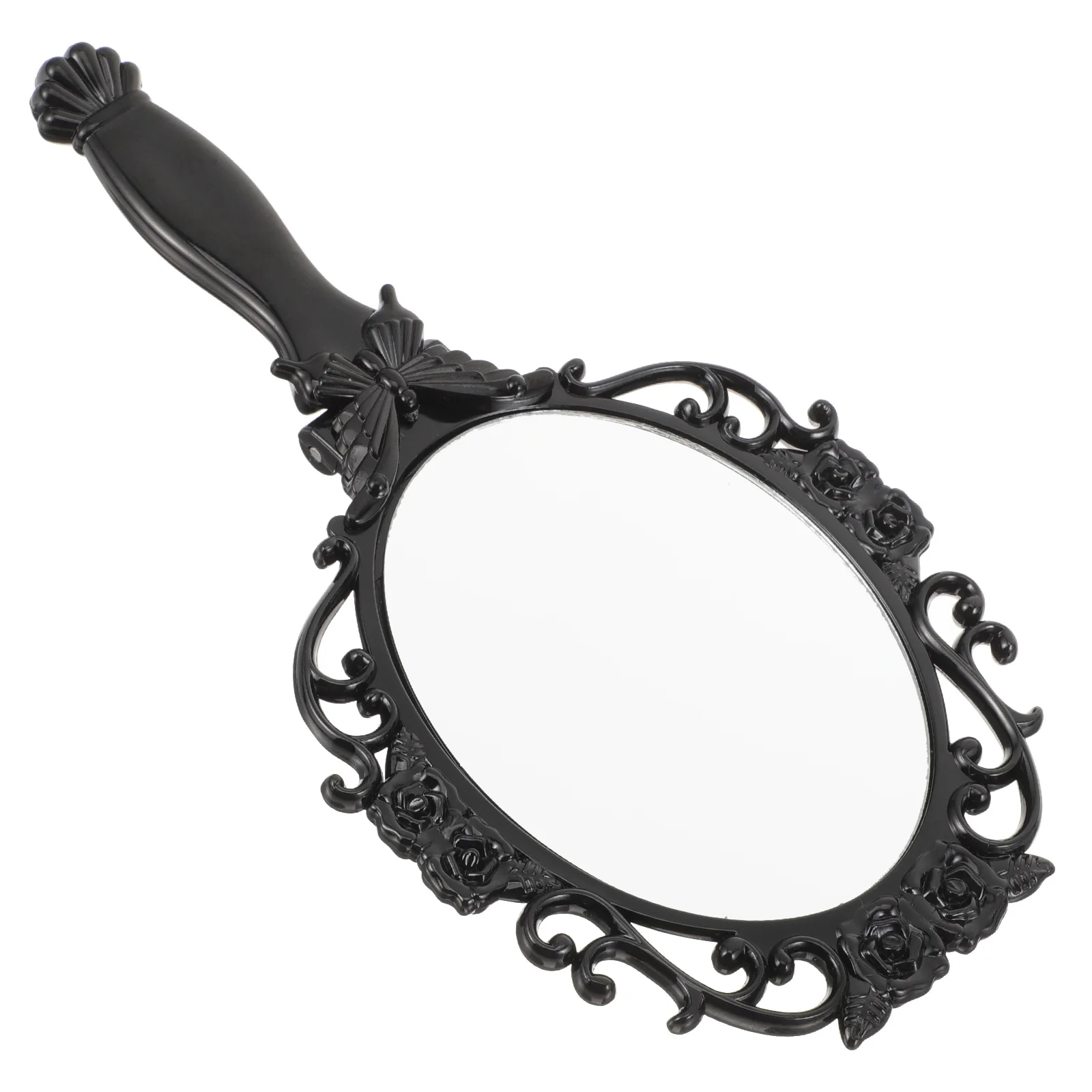 Tragbarer, zusammenklappbarer Handspiegel, Rosenblüten-Design, klare Reflexion ohne Verzerrung, hochwertiges Material, langfristige Nutzung