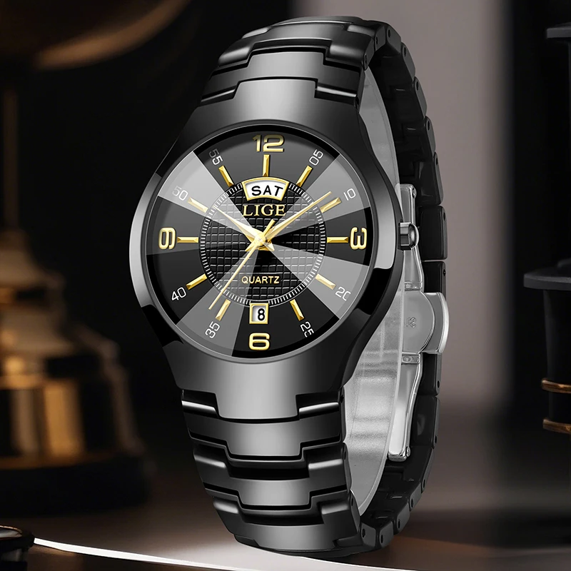 LIGE 2026 ساعة نسائية أنيقة من السيراميك ساعات يد كوارتز عصرية فاخرة مقاومة للماء ساعات أسبوع للتاريخ هدايا للسيدات Reloj Mujer #2