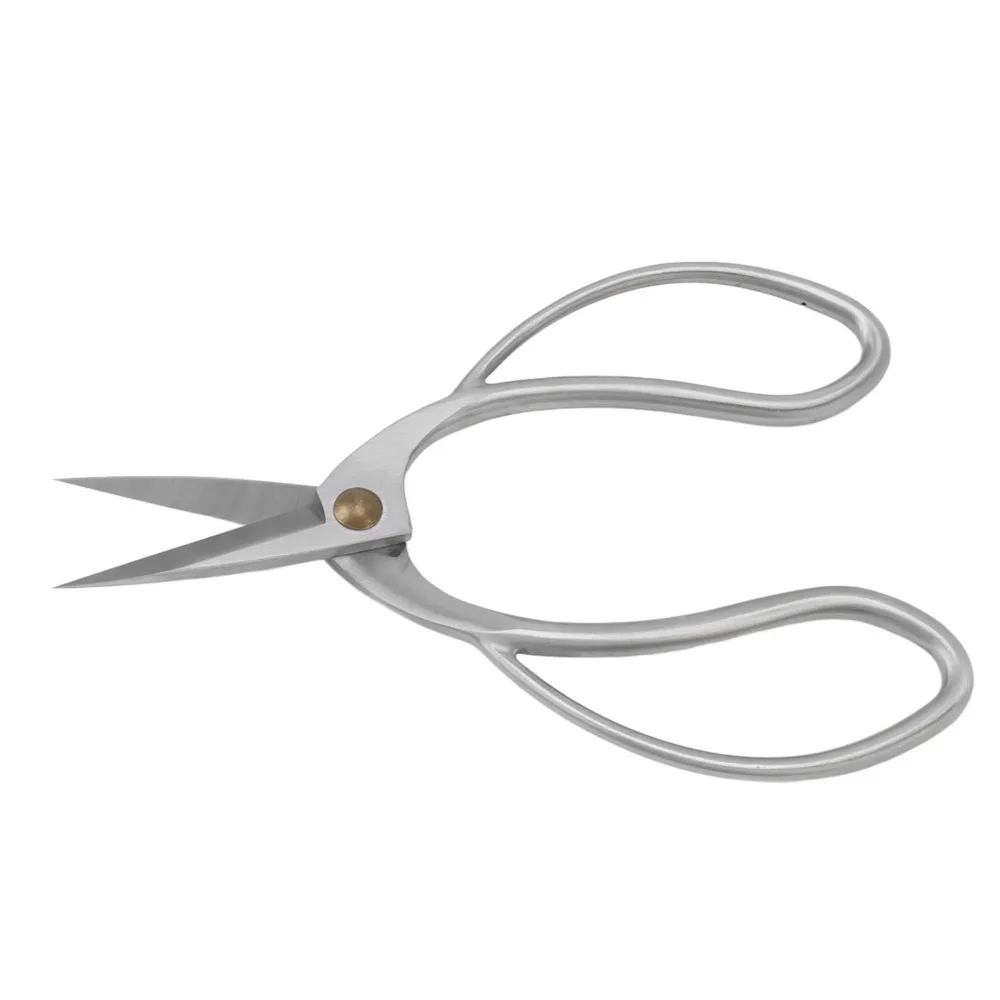 Stainless Steel Bonsai Pruning Scissors Butterfly Handle Silver Garden Pruning Shears Sharp Blades Hand Operated