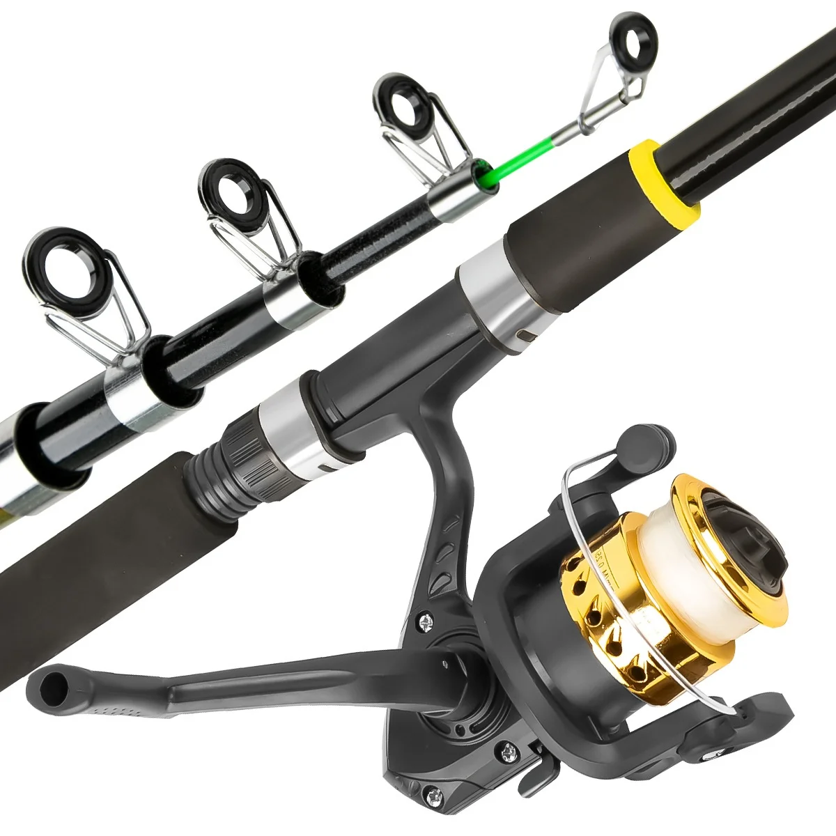 Complete Set Cross-Border Sea Rod Lure Rods Hard Soft Baits Fishing Reels Retractable Design-Fiberglass Medium Action Ceramic