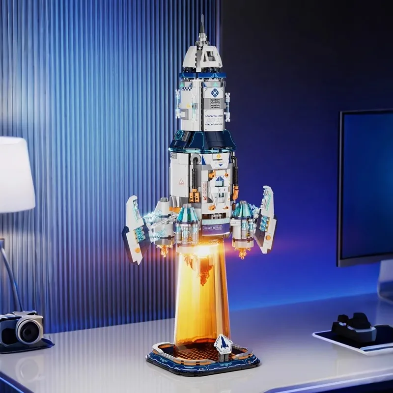 

Прыжой звездный план, строительный блок, модель ракеты, детская креативная образовательная сборка, игрушки ручной работы, настольные украшения, подарки