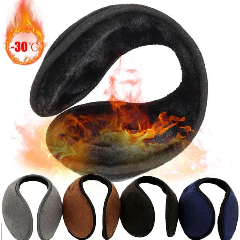 4 BH earmuff hangat tebal pria wanita, penutup telinga perlindungan mewah penutup telinga bersepeda bulu domba tahan angin musim dingin