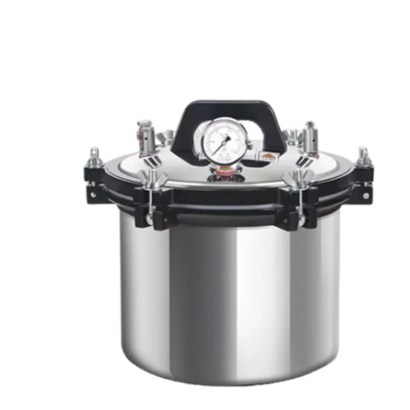 18L 24L High Pressure Steam Sterilization Pot High Temperature Sterilization Pot Laboratory Vertical Stainless Steel