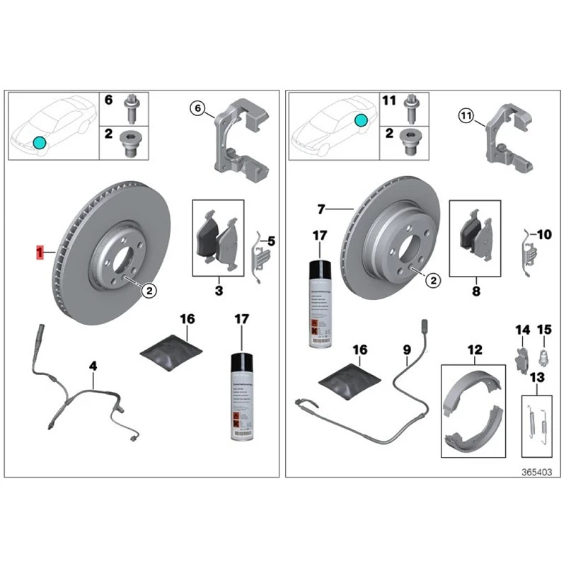 34116792217 34216792227 1Pcs Front Rear Disc Brake for BMW F07 F10 F11 F06 F12 F13 F01 F02 F20 F30