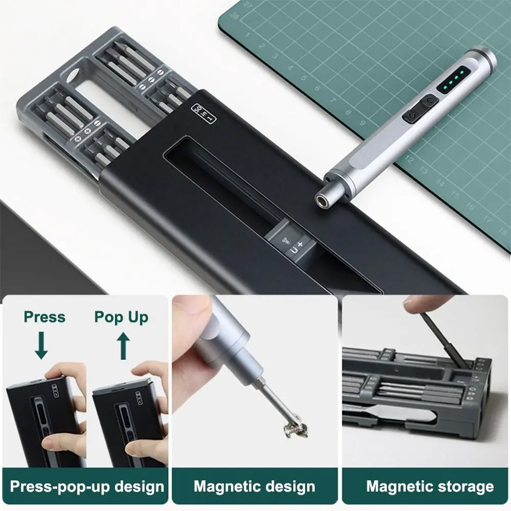 50-in-1 Electric Screwdriver Set with 48 Magnetic Bits Quiet Sound Cordless Screwdriver Fast Charging Type-C