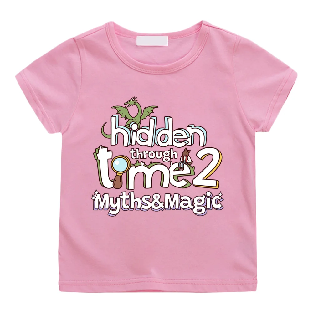 Hidden Through Time Summer New Girls Cute Cartoon Loose Short-sleeved T-shirt Korean Popular Clothes Girl Student Tops Camisetas
