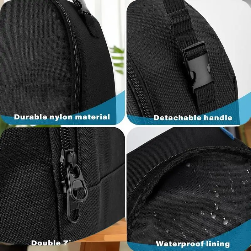 Bolsa de herramientas pequeña, estuche de almacenamiento con ventilador de refrigeración anticaída, funda protectora electrónica, bolsa con cremallera y mango ajustable para herramientas