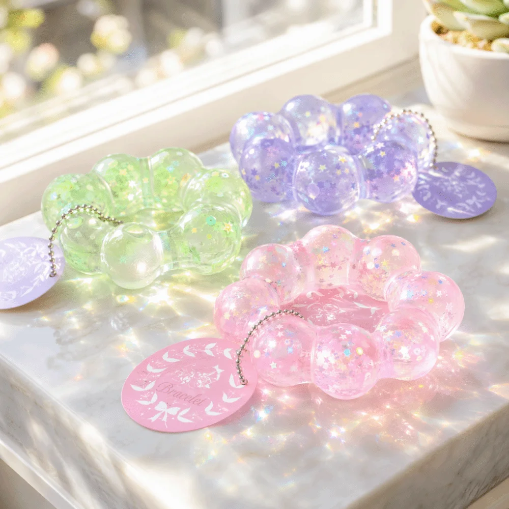 Creative Funny Maltose Slow Rebound Bracelet Sequin Donut Soft Stretchy Doughnut Squeeze Portable Fidget Teenagers