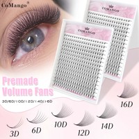 CoMango 300PCS Premade Volume Fans 3D/6D/10D/12D/14D/16D 0.05/0.07mm Soft Light Weight Wispy Eyelashes Extensions Mix Tray