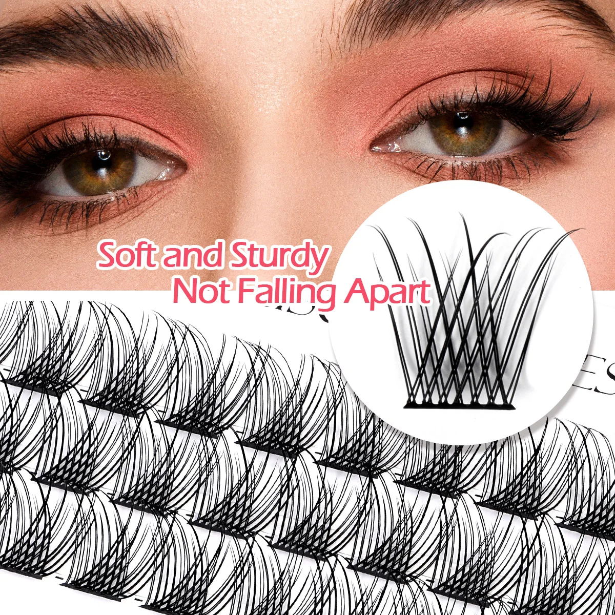 ARISON 3 file 60 pezzi ciglia nere ciglia a grappolo ciglia nere aspetto naturale estensione ciglia forniture strumenti per il trucco