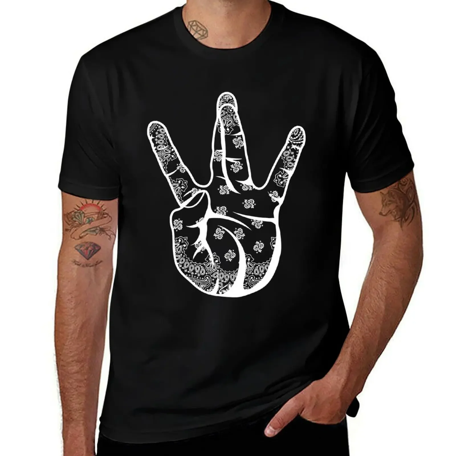 Westside Bandana Hand Sign Gangsta Rap T-Shirt sublime baggy shirts plus size clothes man clothes mens t shirt