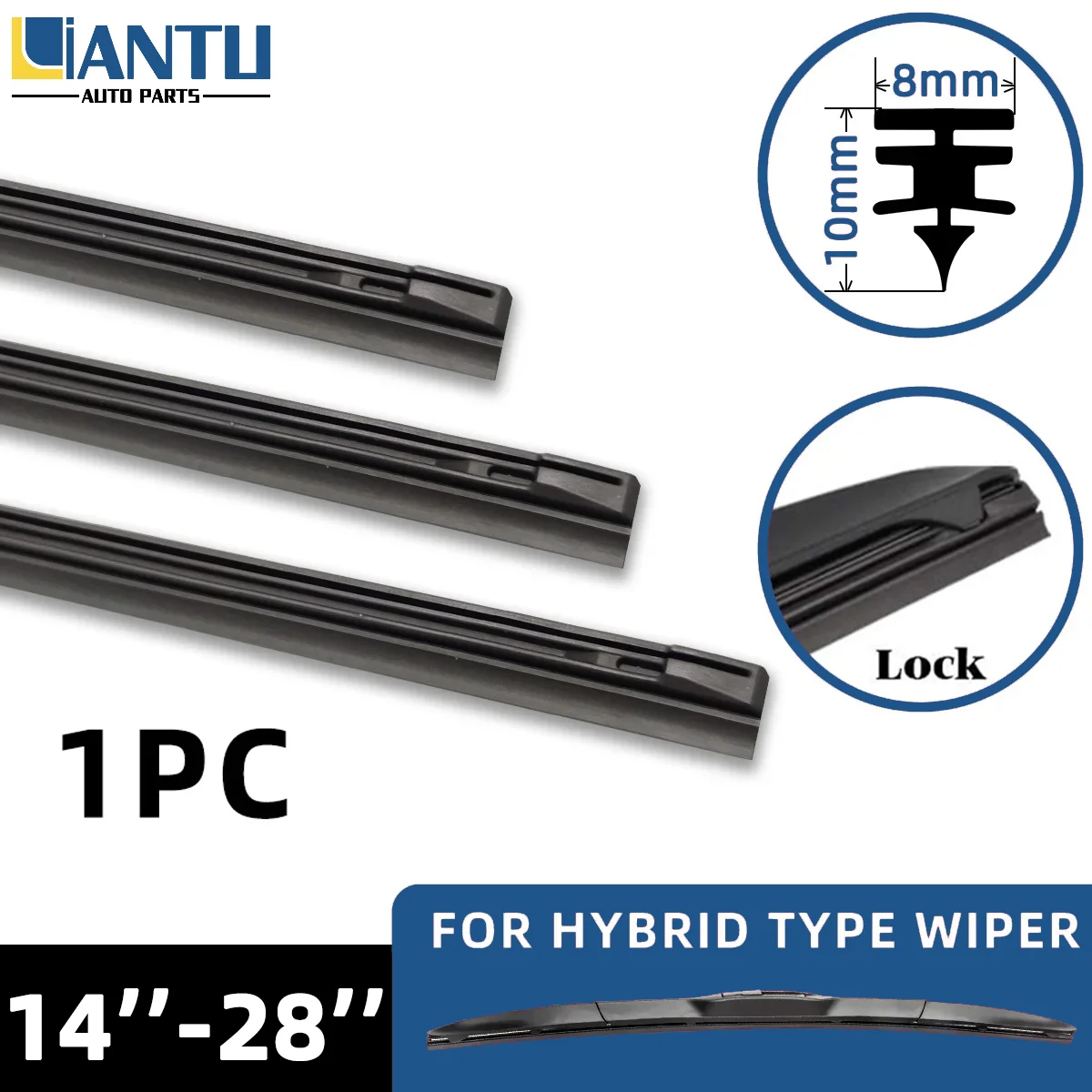 

1PC 8mm Width Wiper Rubber Strip Three-Stage Wiper Blade Insert Replacement Filling Strip 14"16"17"18"19"20"21"22"24"26"28 Inch