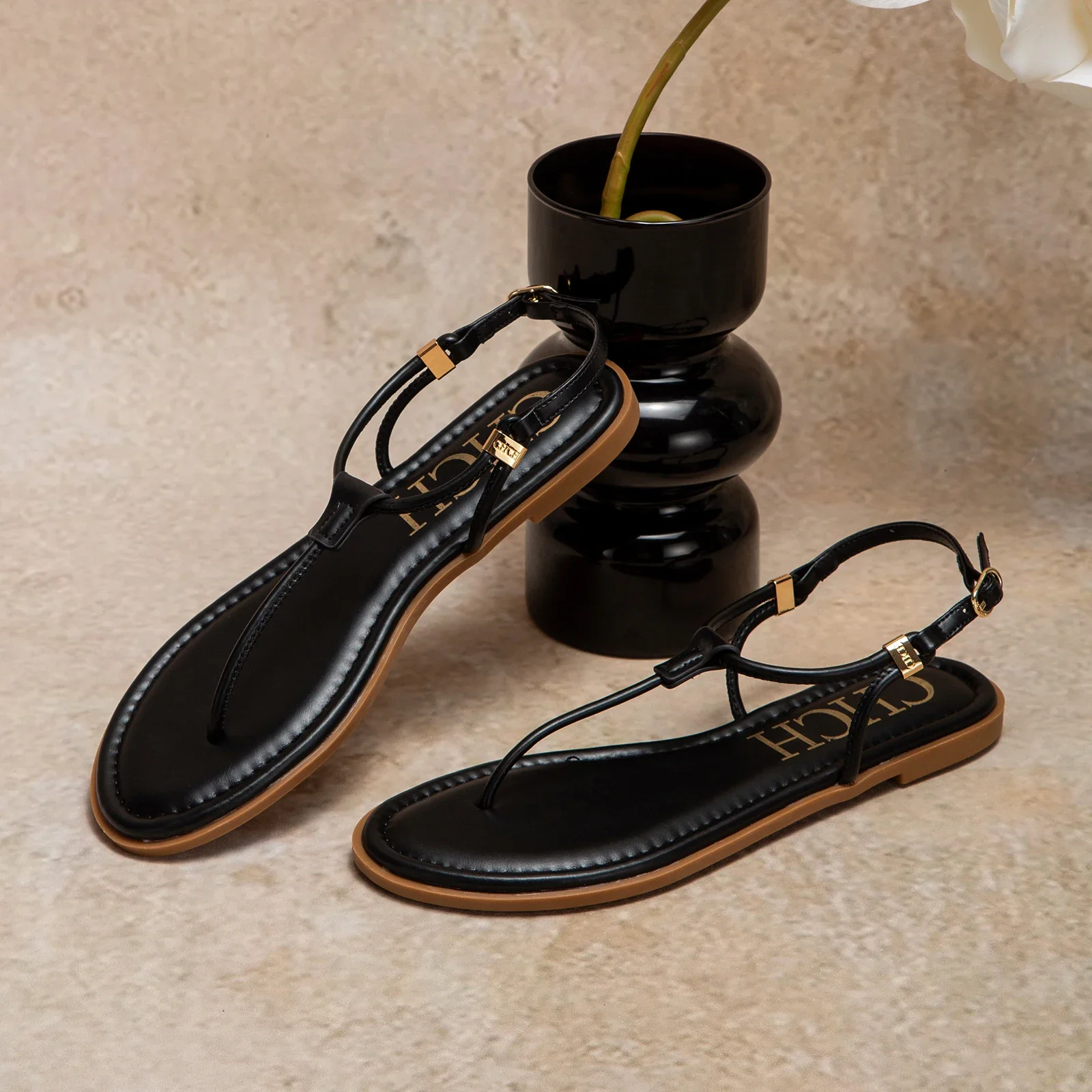 

Женские сандалии на плоской подошве CHCH 2022, летняя минималистичная пляжная обувь с носком для отдыха на открытом воздухе