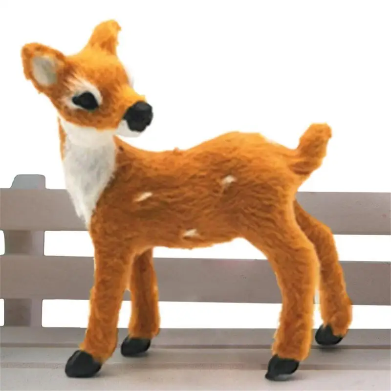 1 قطعة محاكاة أفخم سيكا الغزلان الرنة جميل الحيوان عيد الميلاد ديكور المنزل الدائمة المنمنمات إِلْكَة عيد الميلاد المشهد ترتيب الدعائم