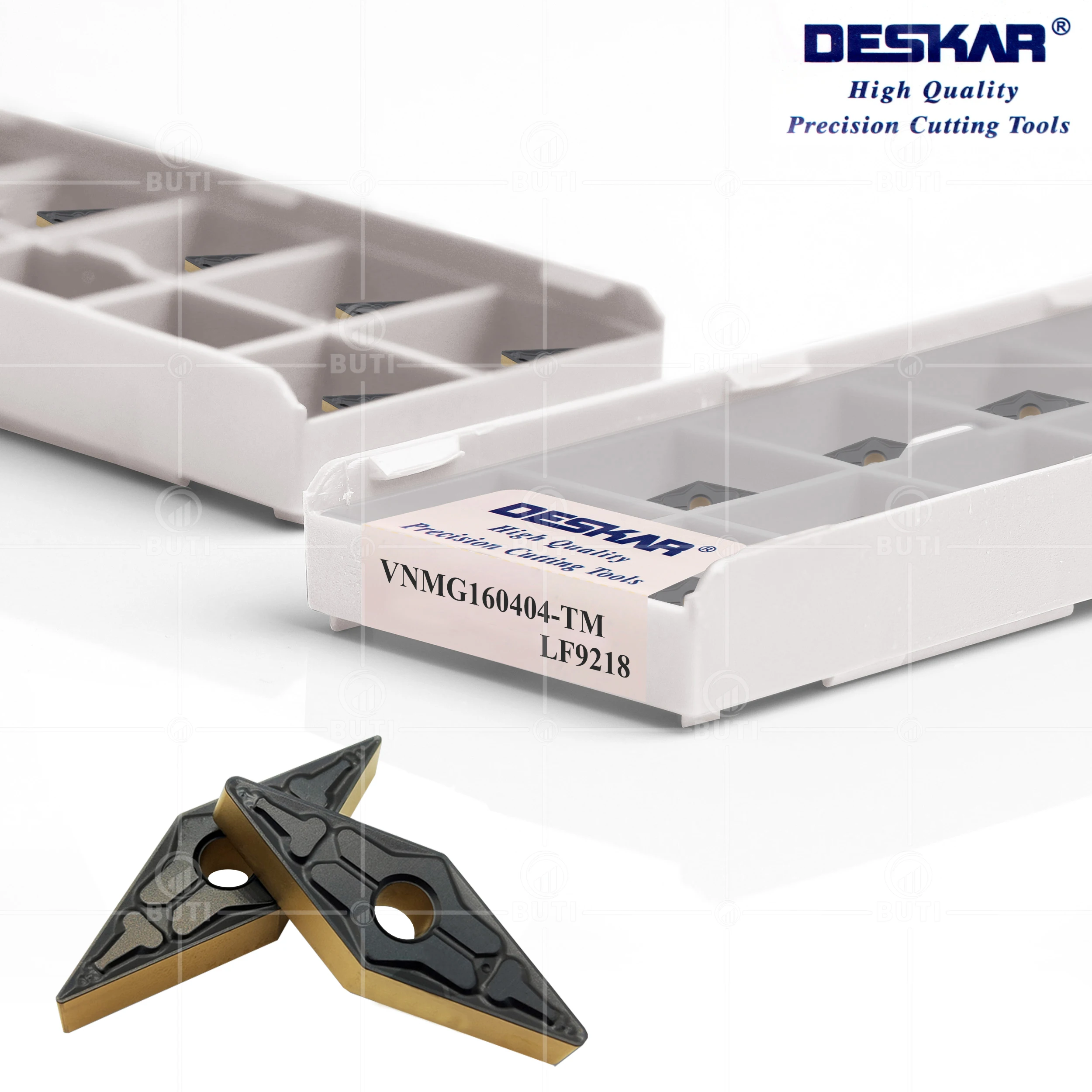 Imagem -02 - Deskar-cortador de Torno para Peças de Aço Corte Carbide Insert 100 Original Vnmg160404 Vnmg160408 Vnmg160412 tm Lf9218