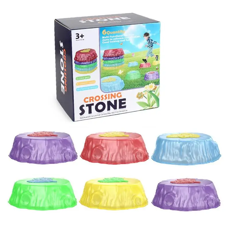 

Stepping Stones for Kids Rainbow Balance River Stones Non-Slip Balance Sensory Stones Toys Obstacle Course Stepping Stones