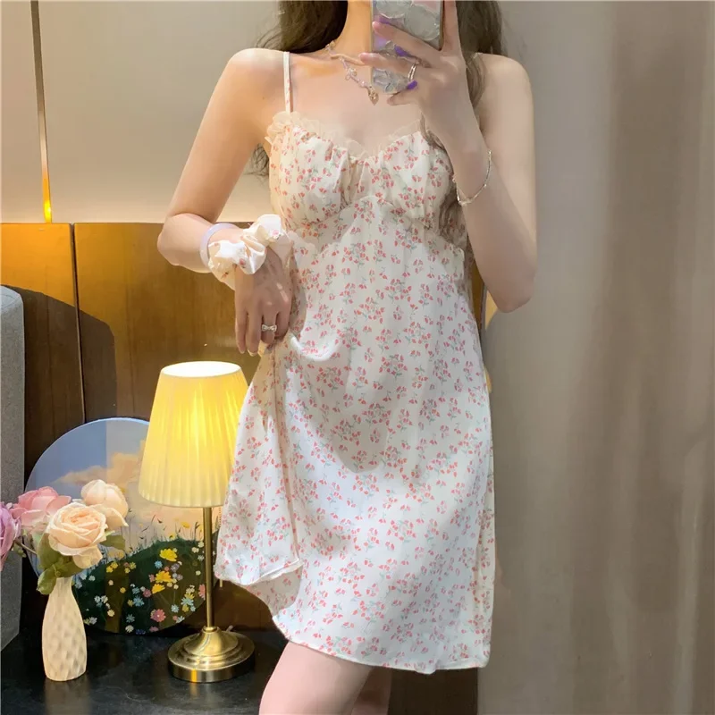 pijama-floral-estilo-famoso-da-internet-vestido-fino-e-simples-pijamas-femininos-para-o-verao-roupas-para-casa