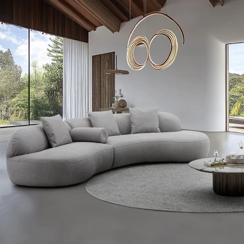 

Nordic light luxury comfortable curved sofa antique designer modern simple home leisure living room new fabric