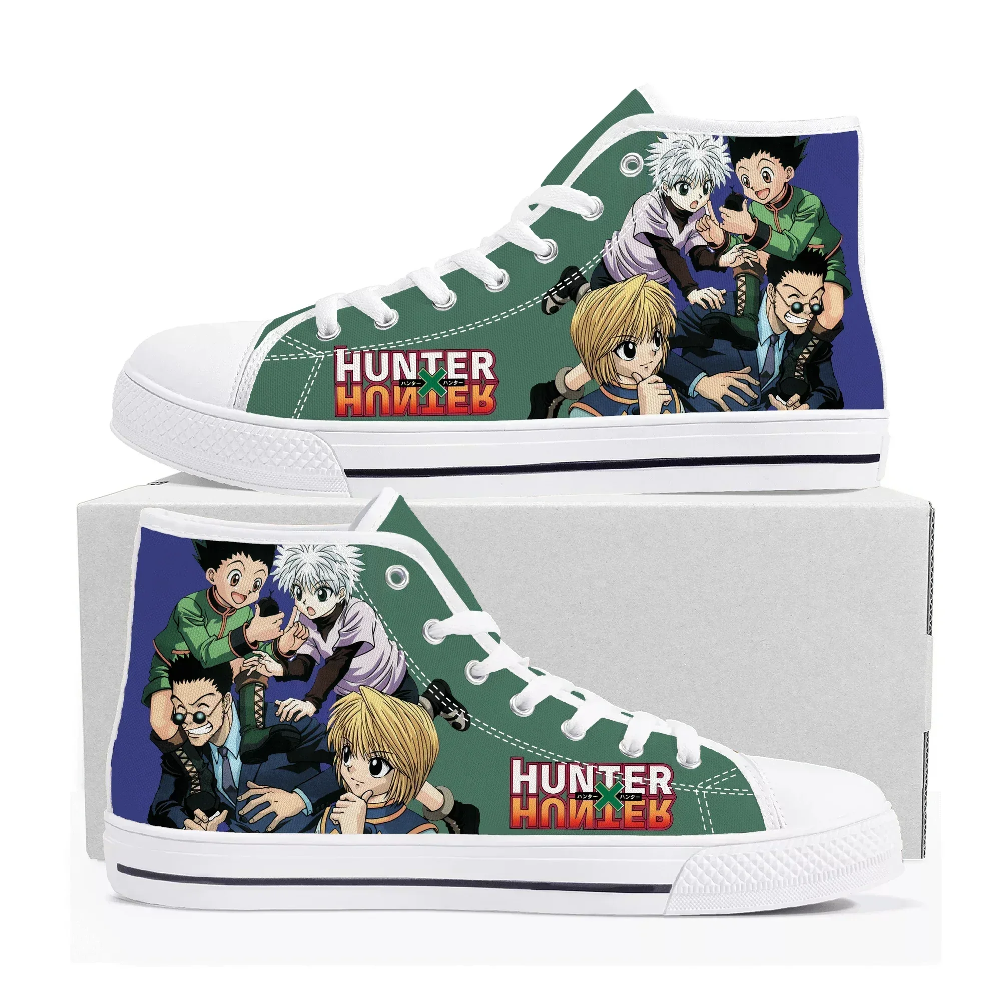 Gon Killua Zoldyck Hunter X Hunter High Top Sneakers Men Women High Quality Canvas Sneaker Manga Couple Customized Shoe view 2