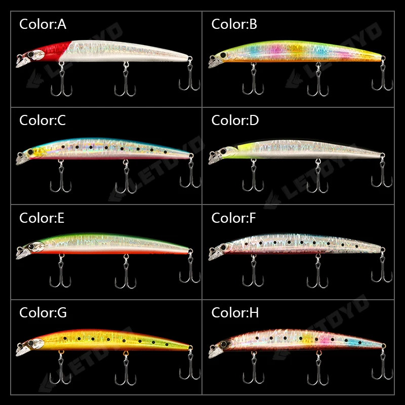 LETOYO 120mm 140mm Sinking Jerkbait Minnow Wobbler Artificial bait fishing lures freshwater For Bass Pike