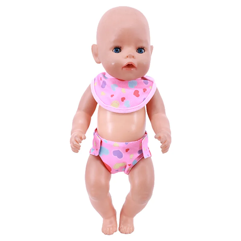 Baby Doll Clothes Accessories Newborn Doll Diaper Tableware Milk Bottles Socks Fits 43cm Baby Doll & American 18 Inch Girl Doll