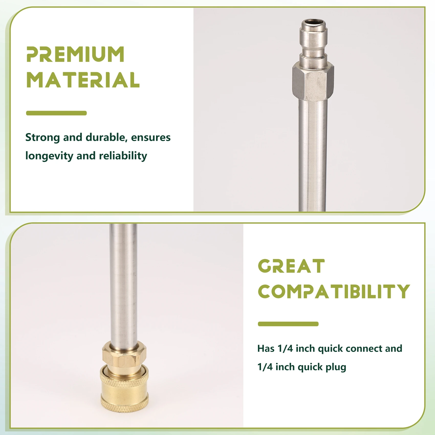 A03F Pressure Washer Extension Rod 15.75 Inch Stainless Steel 1/4 Inch Quick Connect Wand for Electric Power Washer Nozzle