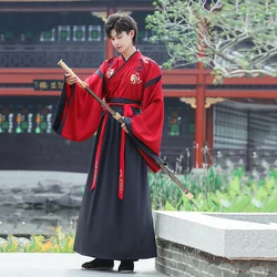 Hanfu Men Chinese Traditional Embroidery Hanfu Dress Male The Untamed Costume Red&Black Hanfu Jacket For Men WORD OF HONOR