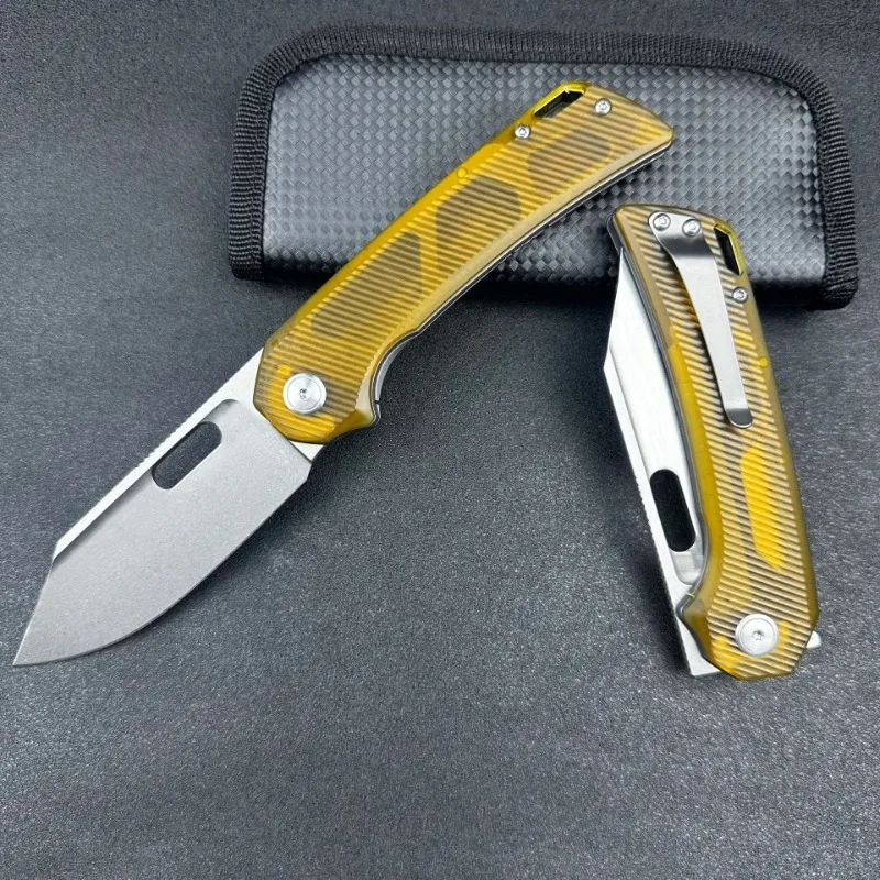 

New Outdoor Camping Folding Knife 14C28N Blade PEI Handle Pocket Survival Tactical Hunting Utility Knives EDC Tools