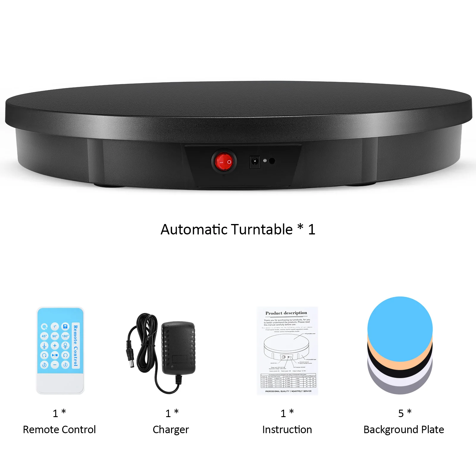 Imagem -02 - Carga Elétrica Rotativa Display Stand 360 ° Turntable Jóias Titular Bateria para Fotografia Vídeo Tiro Props 52cm 100kg