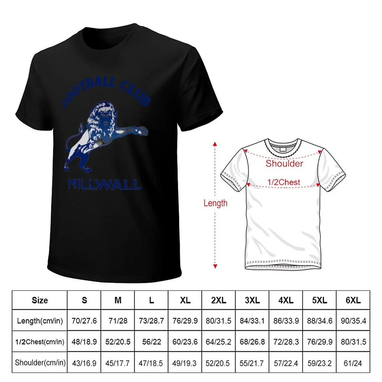 Millwall T-Shirt Casual Simple Design Short Sleeve Shirt