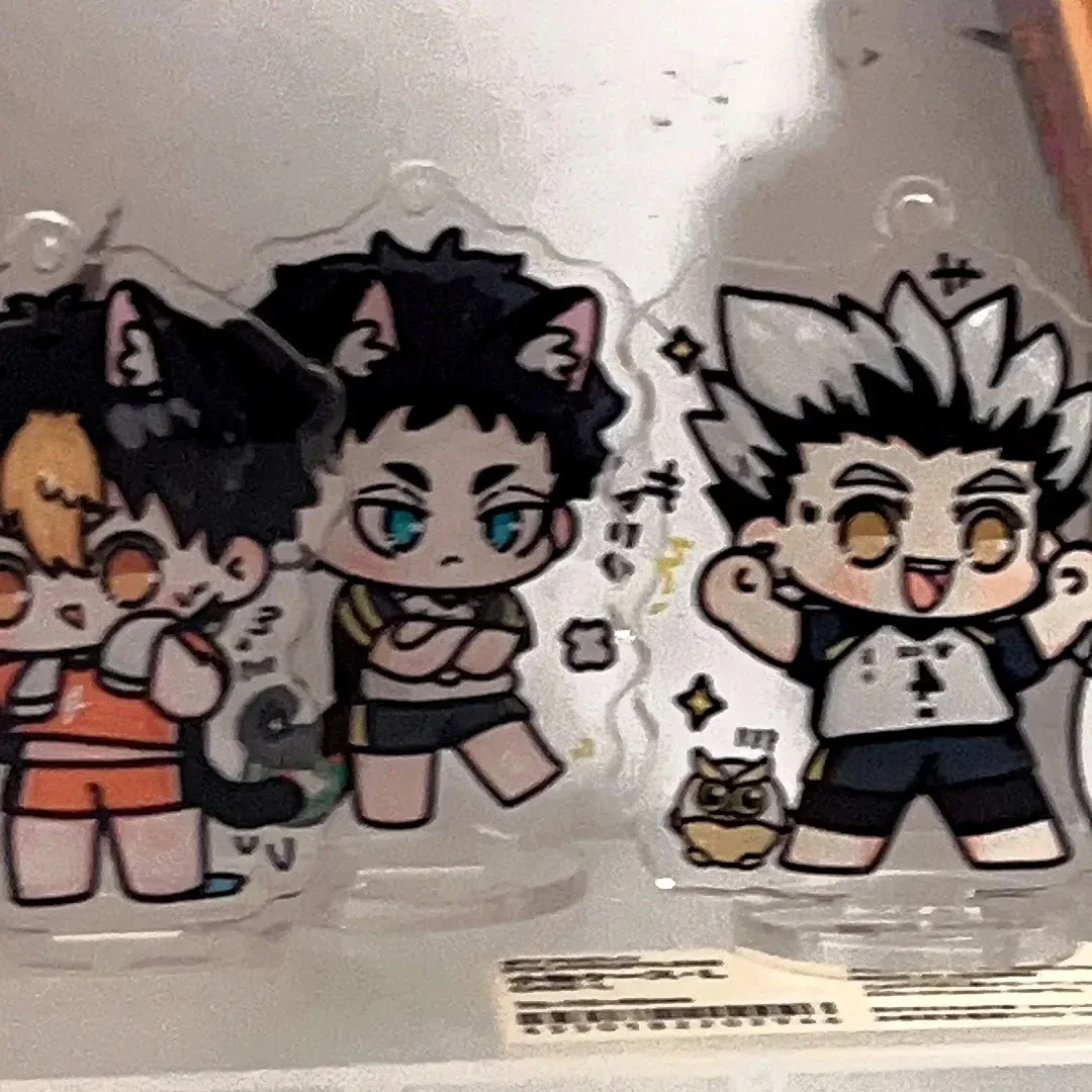 Anime Haikyuu!! Kotaro Bokuto Akaashi Keiji Sugawara Koushi Cosplay Cute Acrylic Keychain Pendant Ambitus Figure Stand Toys