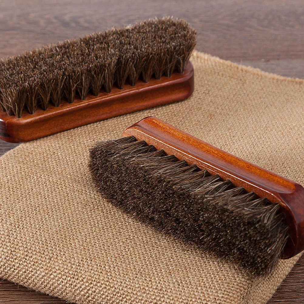 Horse Hair Brush Shoe Cleaning Kit Bristle Delicate Small for Clothes Polish Shoes Horsehair