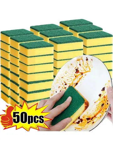 Esponja de doble cara altamente absorbente, olla de limpieza mágica, esponja para óxido, cepillo de limpieza, herramienta de limpieza de cocina