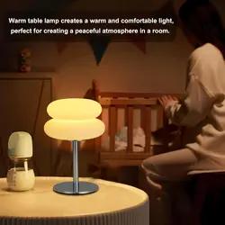 Macaron  Table Lamp Atmosphere Lamps Trichromatic Dimming Living Room Eye Protection Night Light Girl Bedroom Bedside Decor（Not