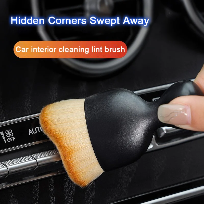 

Car Interior Cleaning Brush Auto Center Console Air Outlet Clean Soft Brush with Shell Crevice Dust Removal Detail Brushes Tools