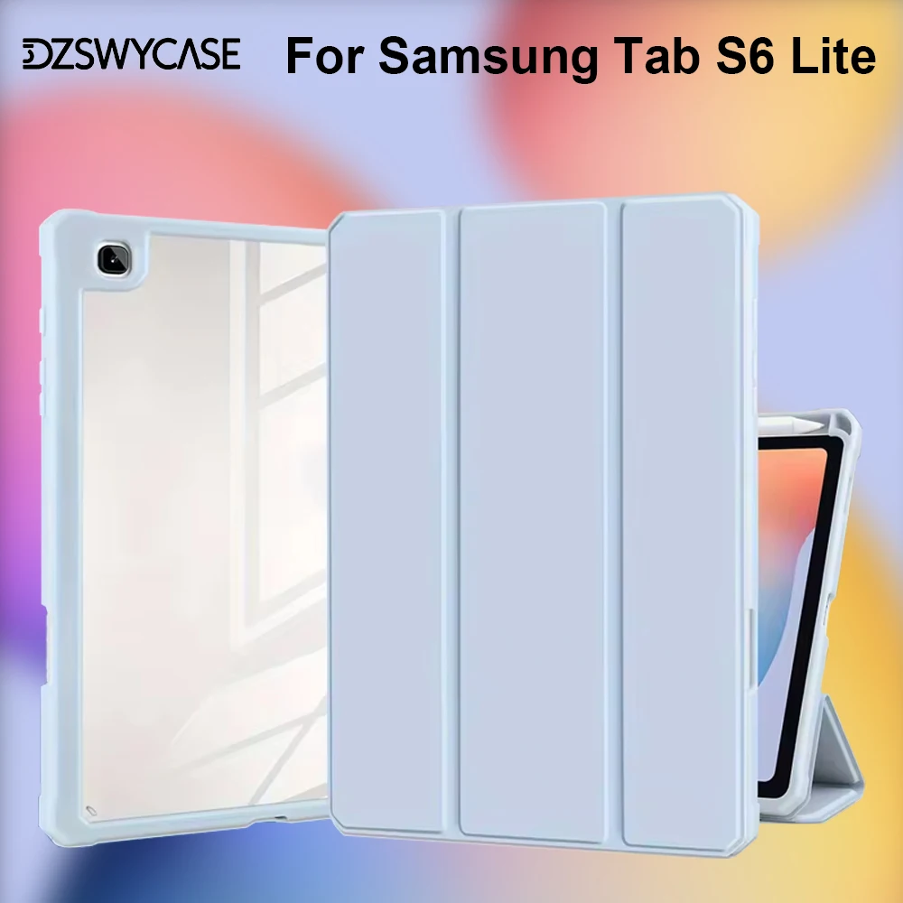 Case for Samsung Galaxy Tab S6 Lite 10.4-Inch 2020 2022 2024 (SM-P610 SM-P615 SM-P620) with S Pen Holder, Tri-Fold Stand Cover