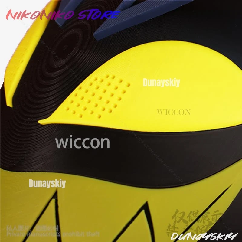 أنيمي فندق تأثيري آدم الكرتون زي أغطية الرأس أحمر أصفر ثلاثية الأبعاد الدعائم البلاستيكية الصلبة هالوين عيد الميلاد كوس Hazinn مخصص