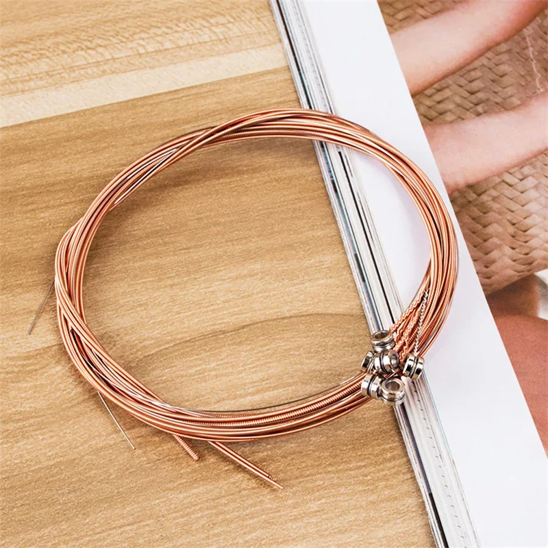 6pcs Pure Copper Strings 1-6 Classical Classic Guitar Strings Steel Wire Classic Acoustic Folk Ukulele Guitar Parts Accessories