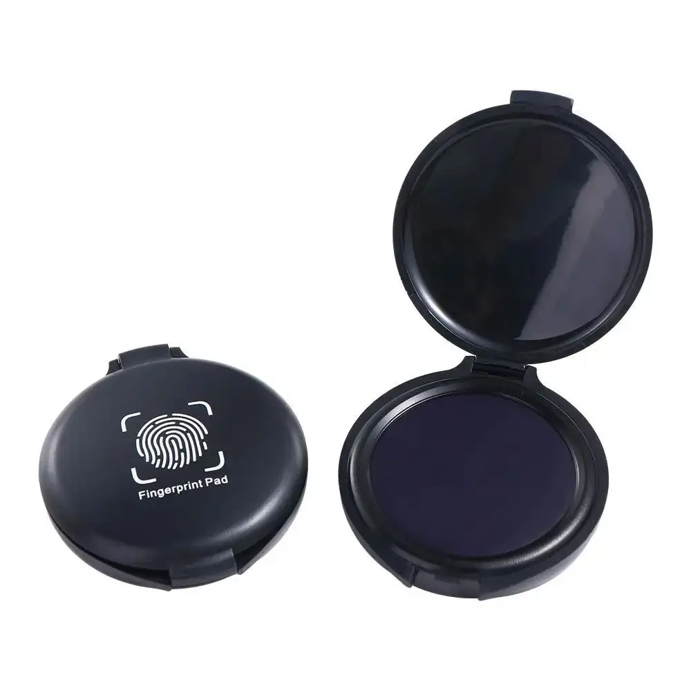 1Pcs 5.8cm Stamp Pad Waterproof Portable Fingerprint Ink Pad Black/Red/Blue Mini Thumbprint Ink Pad Identification Security