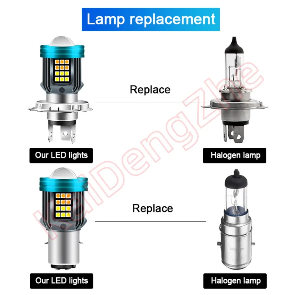 1 unidad H4 BA20D faros Led para motocicleta focos para Moto Hi Lo Beam Angel Devil Eye lente conducción luces para correr Accesorios